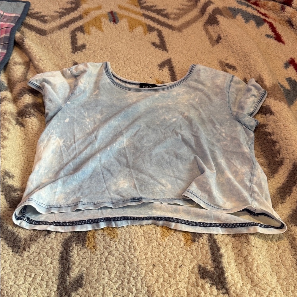 Rue21 Blue Tie-Dye Crop Top